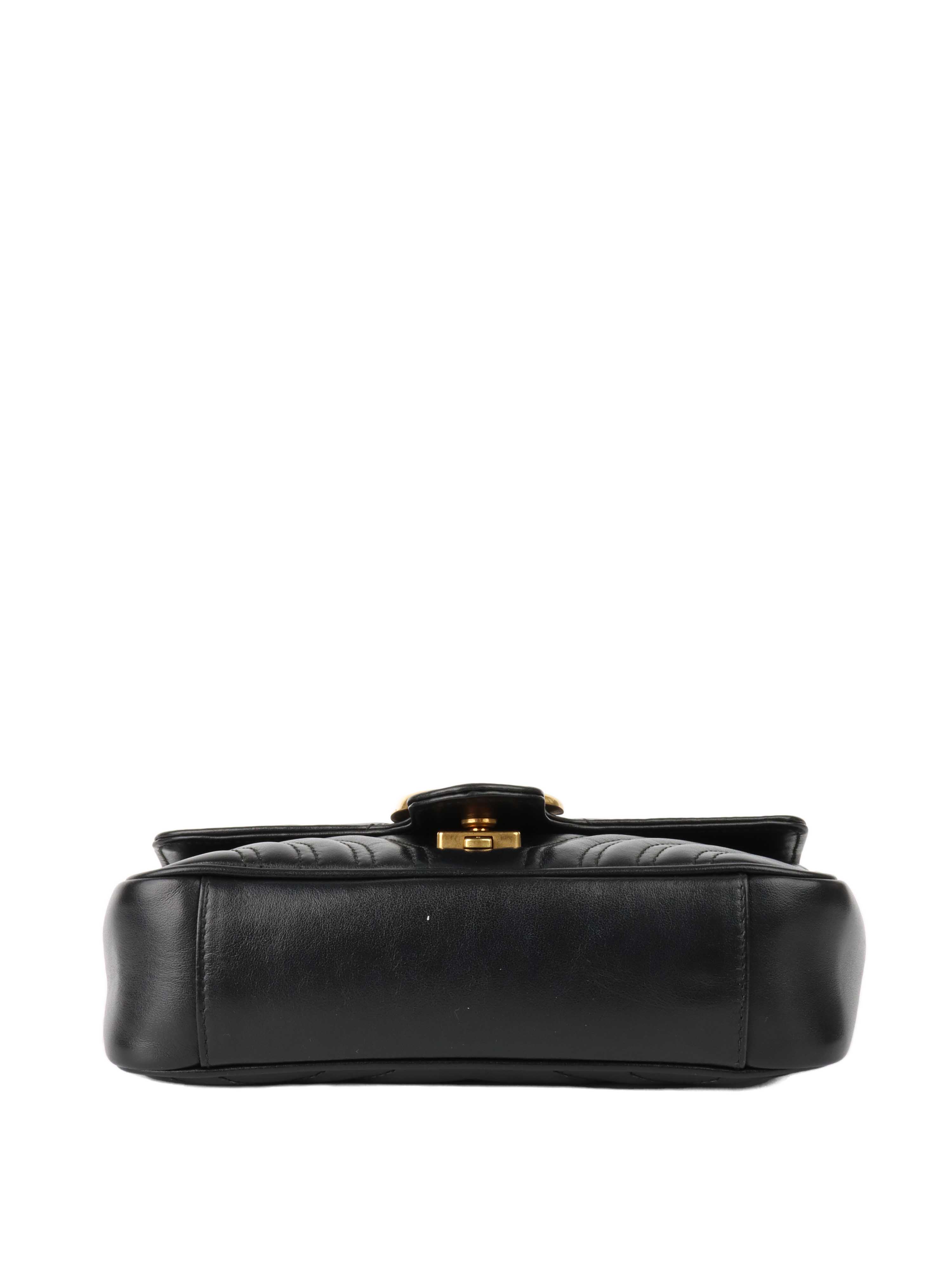 Gucci Black Mini Marmont Shoulder Bag - Luxury Leather Crossbody Purse for Women, Perfect for Date Night & Evening Events