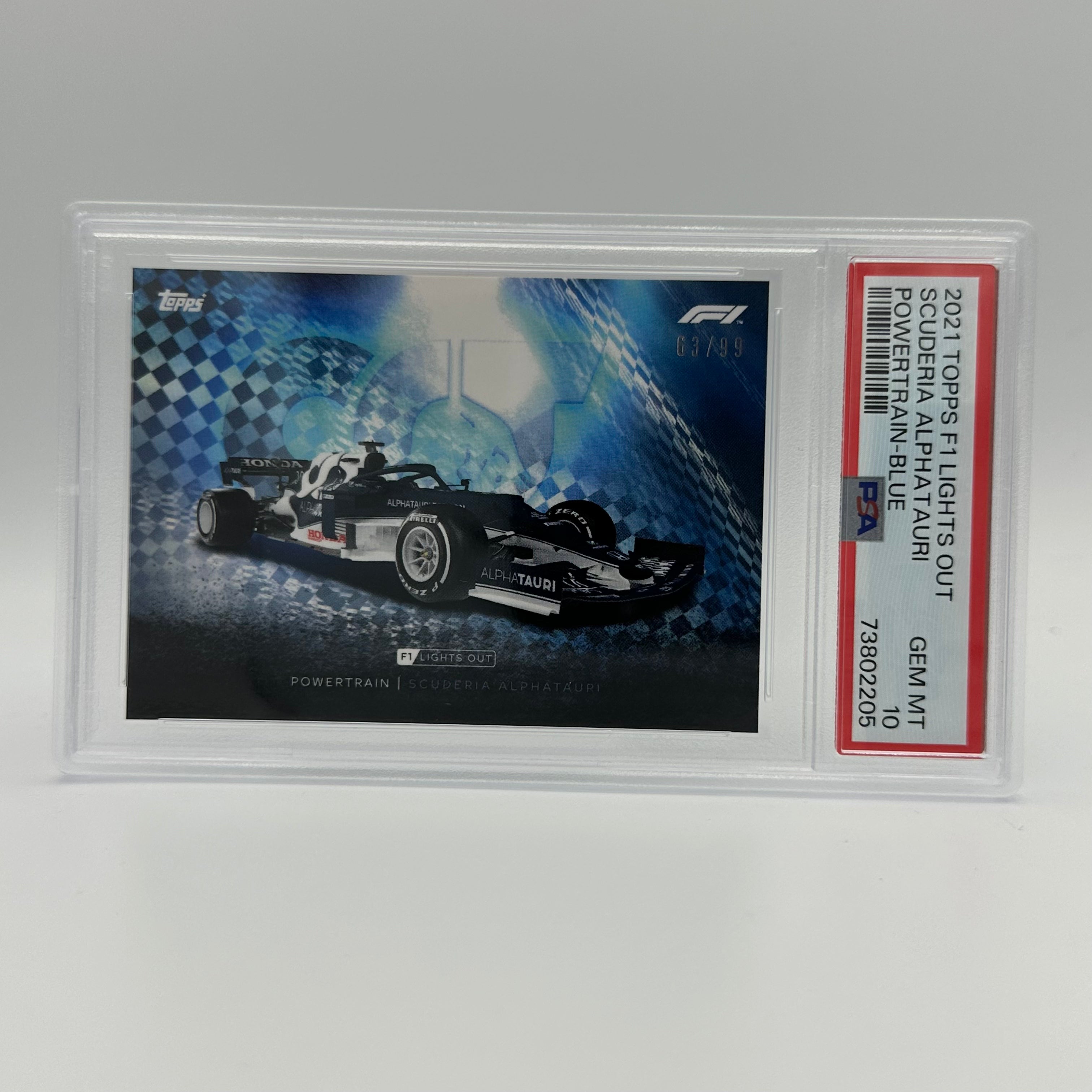 PSA 10 63/99 Scuderia AlphaTauri Powertrain Blue - Rare Collectible F1 Racing Card for Display & Investment