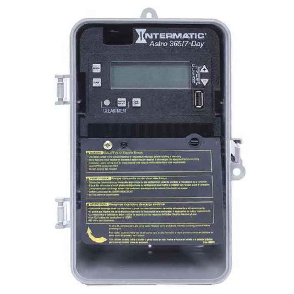 7-Day Outdoor Astronomical Timer Switch - SPDT 1 Circuit, 120-277V, Weatherproof Gray - Perfect for Landscape Lighting, Pool Pumps & Holiday Decorations