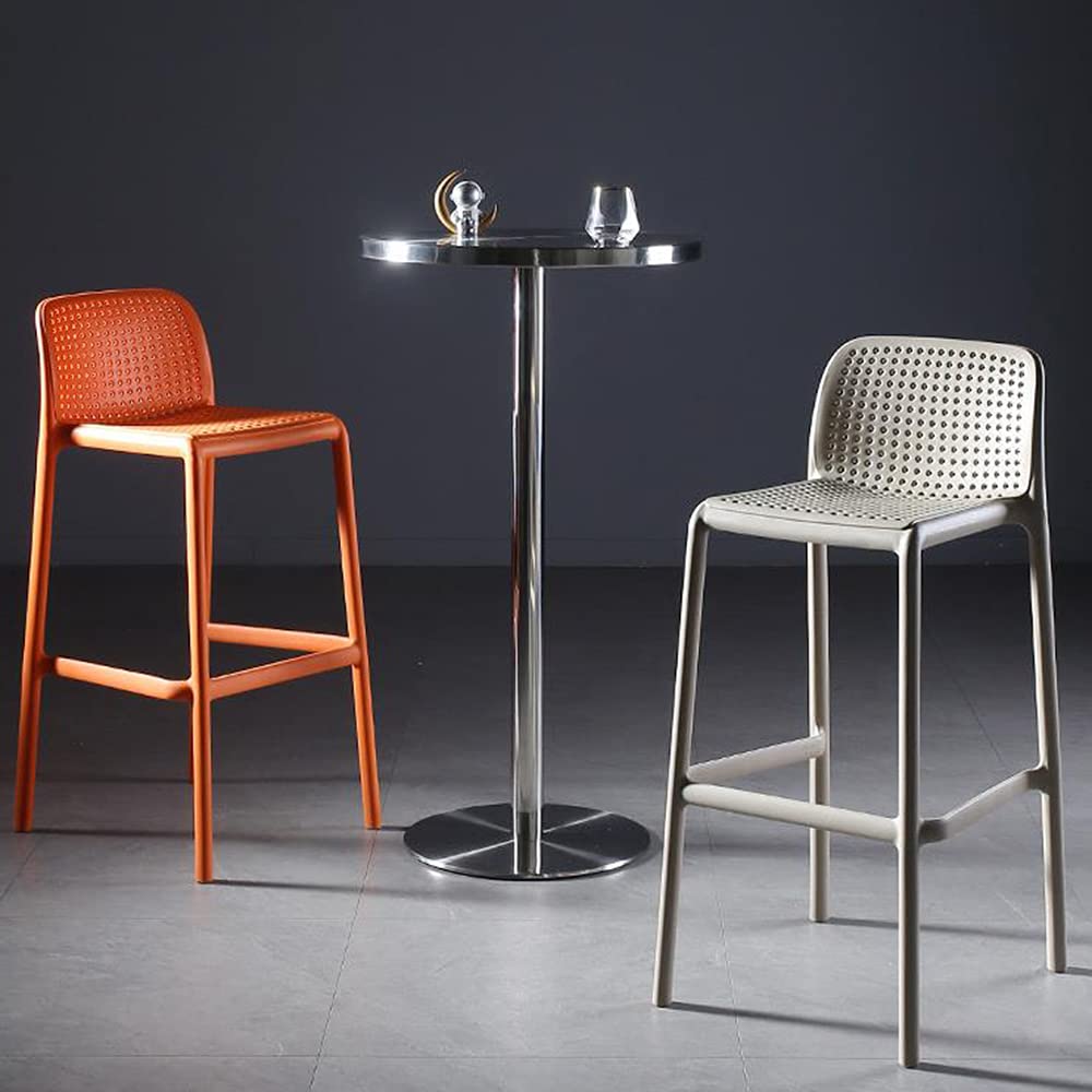 Nordic Modern Minimalist Plastic Bar Stools - Counter Height Square Dining Chairs for Kitchen Island, Patio & Outdoor Lounge - Durable & Stylish Seating Solution