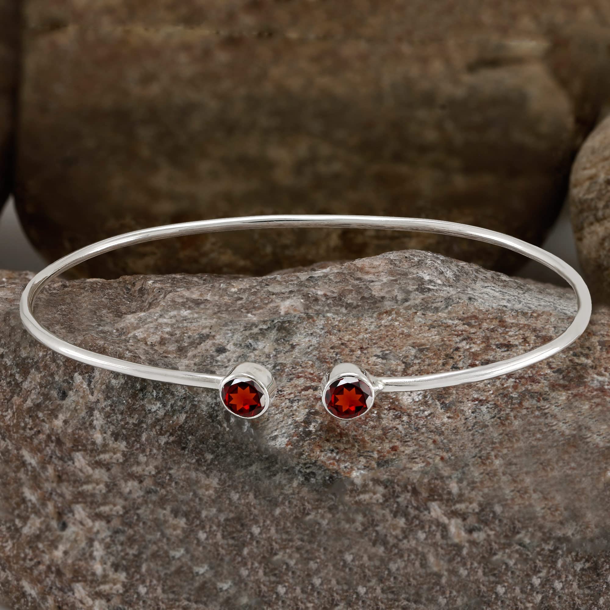 TISHAVI 925 Sterling Silver Bangles for Women - Elegant Stone Bangle Bracelets | Perfect for Daily Wear, Parties & Gifts