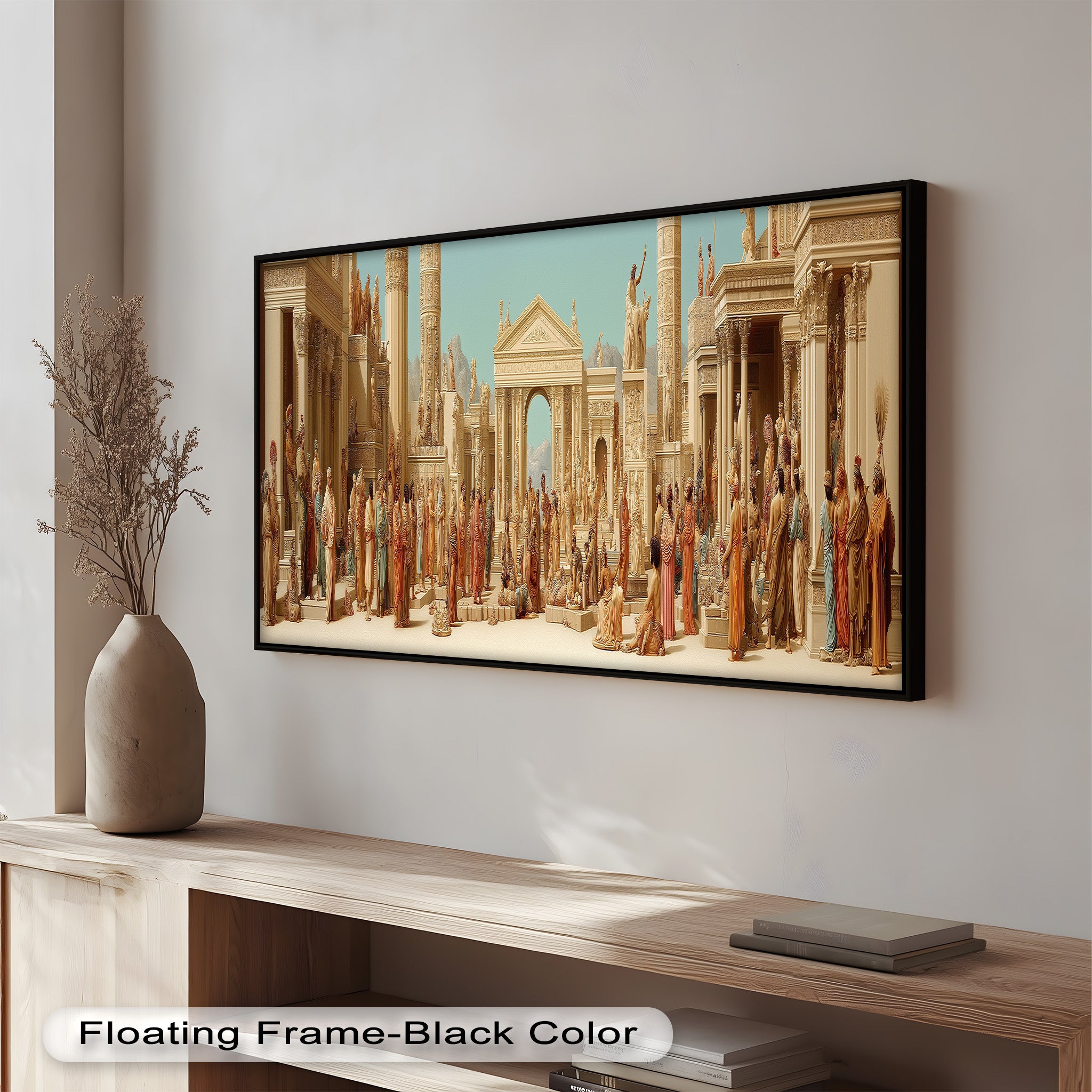 Ancient Agora Gathering - Roman Forum Oil Painting Wall Art | Historical Landscape Artwork | Perfect for Home Decor, Office & Gallery Display