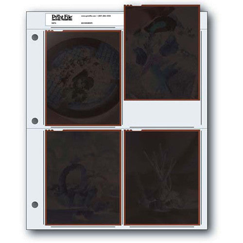 4x5 Print File Archival Storage Pages for Negatives & Transparencies - Holds 4 Films, Acid-Free Binder Protector (25 Pack) - Perfect for Photo Albums, Film Preservation & Darkroom Organization