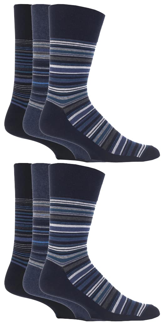 Gentle Grip - 6 Pairs Men's Honeycomb Pattern Cotton-Rich Socks (UK Size 12-14/EU 46-50) - Comfortable & Breathable for Daily Wear, Work & Outdoor Activities