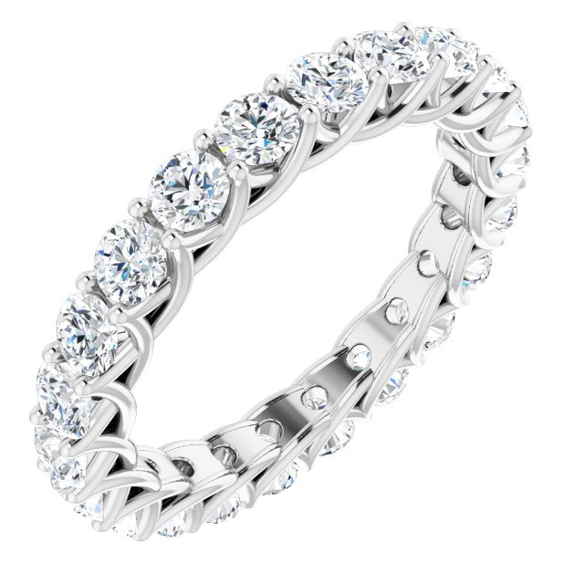 2.20 Carat Round Diamond Trellis Eternity Band - Wedding, Engagement, Anniversary Jewelry Gift for Women - Perfect for Bridal Sets & Special Occasions