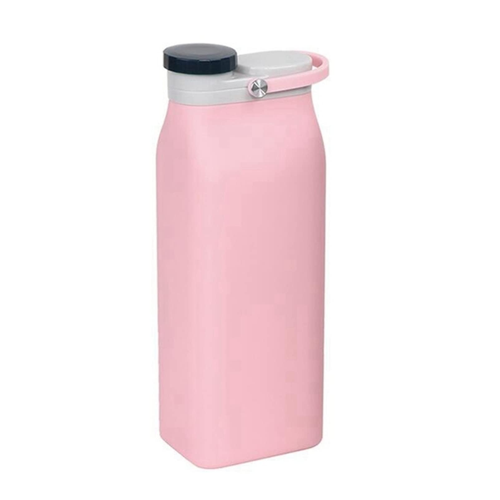 600ml Collapsible Glass Water Bottle with Silicone Sleeve - BPA Free, Food Grade, Portable & Foldable for Outdoor, Hiking, Gym, Travel - Pink