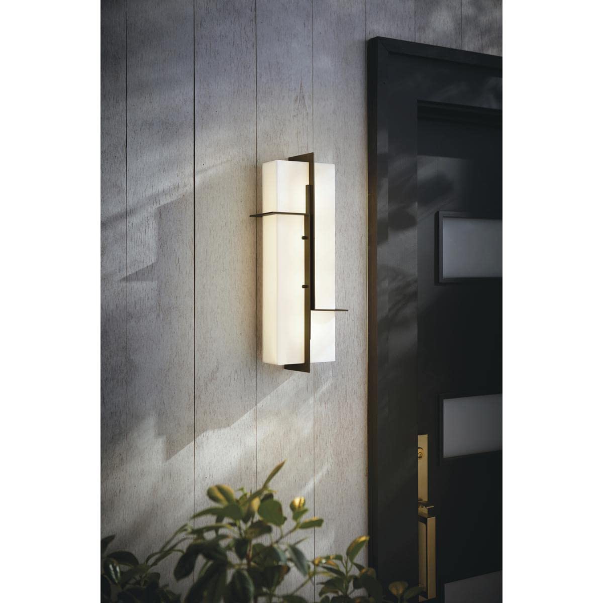Norwell Lighting 1235-MB-AC Matrix 18-Inch 12W LED Outdoor Wall Lantern - Matte Black with Clear Acrylic Diffuser - Weatherproof Exterior Light for Porch, Patio, Garden & Entryway