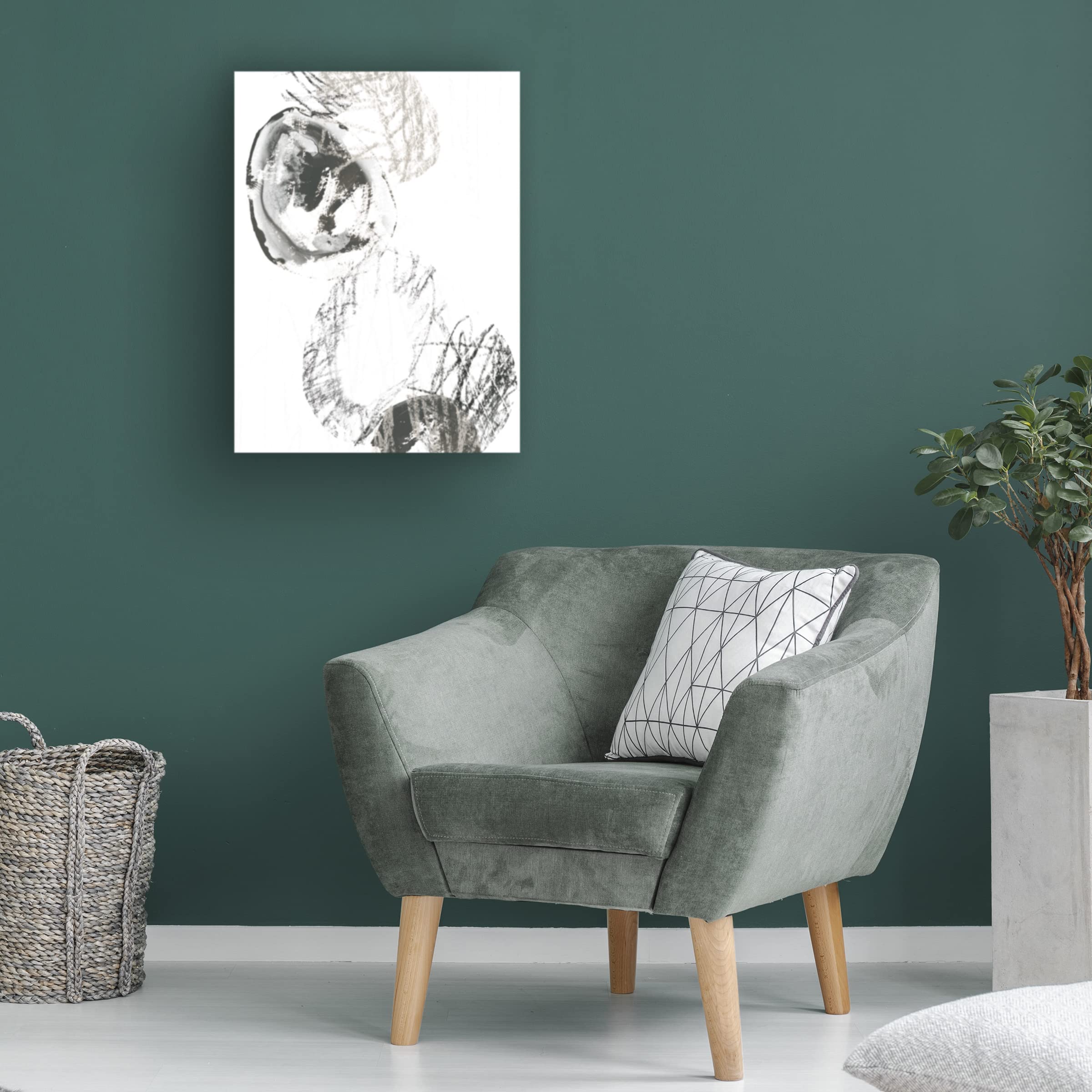 Trademark Fine Art 'Scribble Stones II' Canvas Wall Art Print by June Erica Vess - Modern Abstract Painting for Living Room, Bedroom & Office Decor