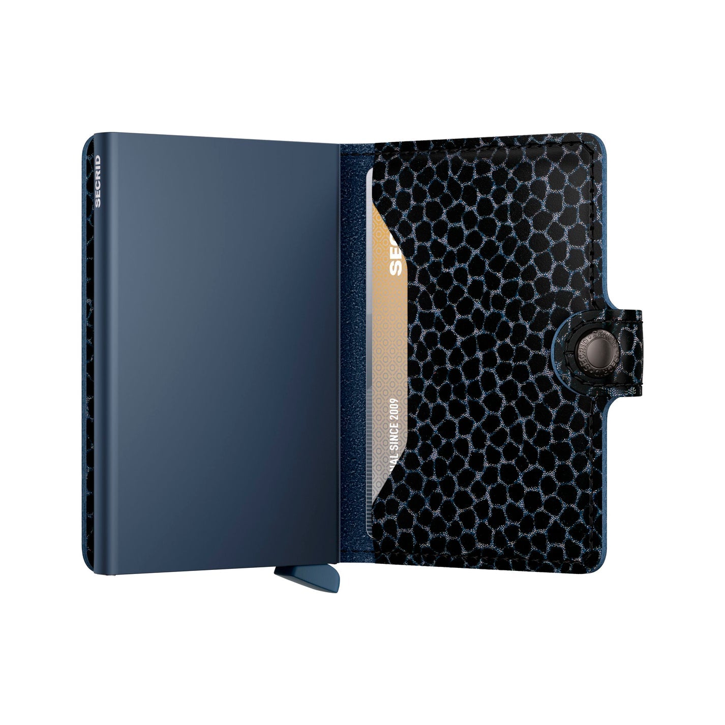 SECRID Miniwallet Giraffina Blue - Slim RFID Blocking Leather Wallet for Women & Men | Perfect for Travel, Everyday Use & Gift Giving