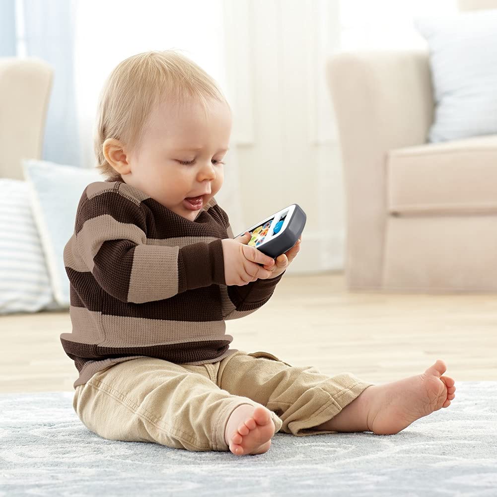 Fisher-Price Laugh & Learn Smart Phone - Interactive Light-Up Musical Toy for Babies & Toddlers, Gray | Pretend Play & Early Learning Development for 6-36 Months Old
