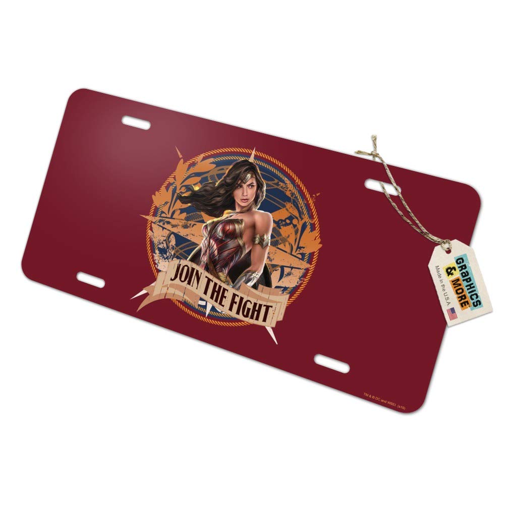 Wonder Woman Movie 'Join The Fight' Novelty Metal Vanity License Plate - Perfect for Car Decoration, Room Decor, and Superhero Fan Gifts