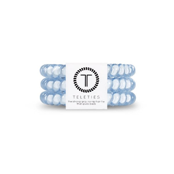Teleties Small Hair Ties - 3 Pack No Damage Hair Elastics for Women & Girls | Perfect for Ponytails, Braids & Everyday Hairstyles