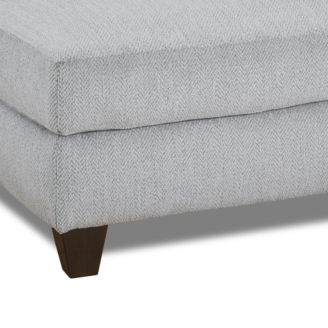 Duleek Upholstered Armless Loveseat in Herringbone Silver Fabric - Compact Sofa for Small Spaces, Living Room, Bedroom or Office