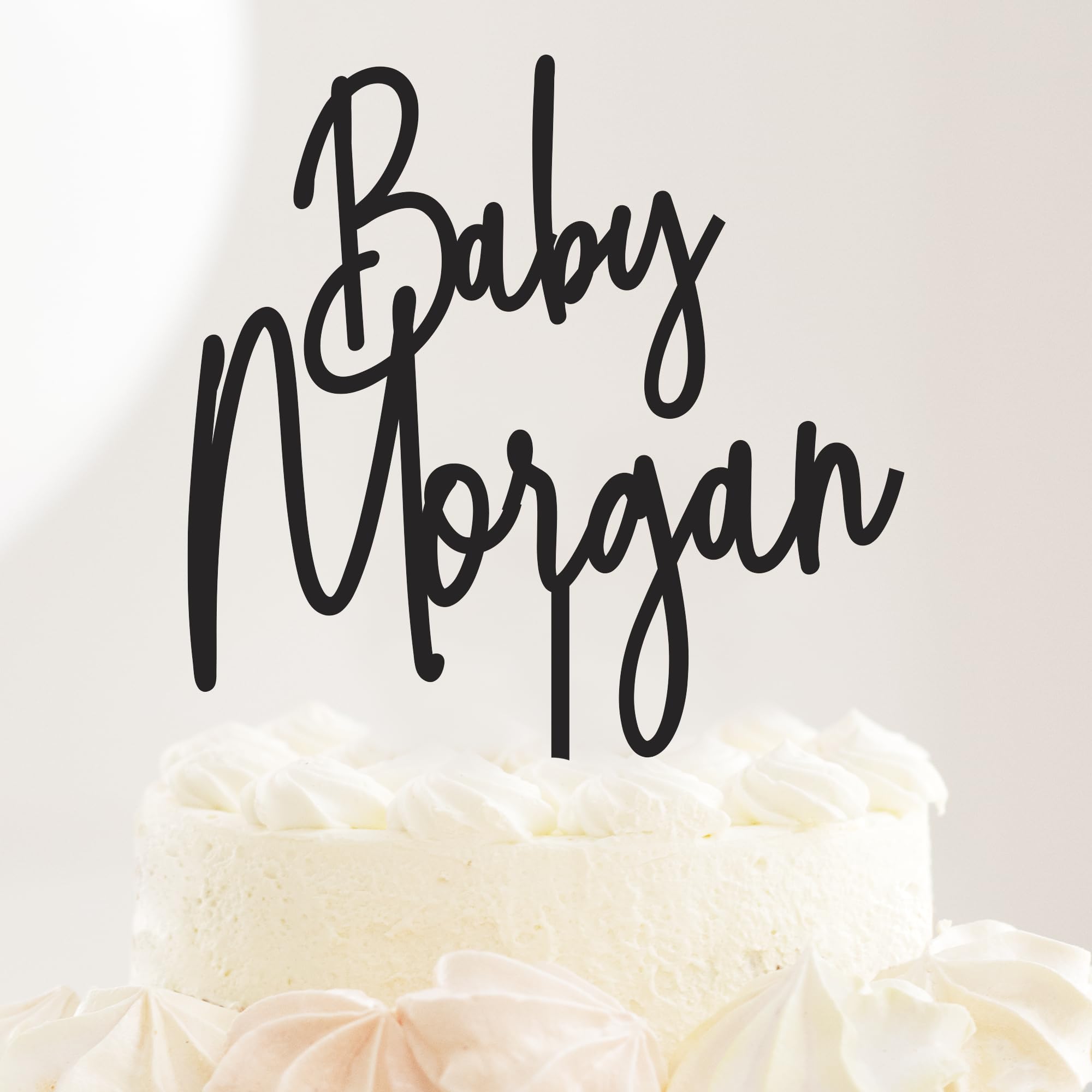 Custom Baby Shower Cake Topper - Rustic Wood & Gold Gender Reveal Cake Decoration for Baby Showers, Birthdays & Gender Reveal Parties - Perfect for Nursery Themed Celebrations & Instagram-Worthy Desserts