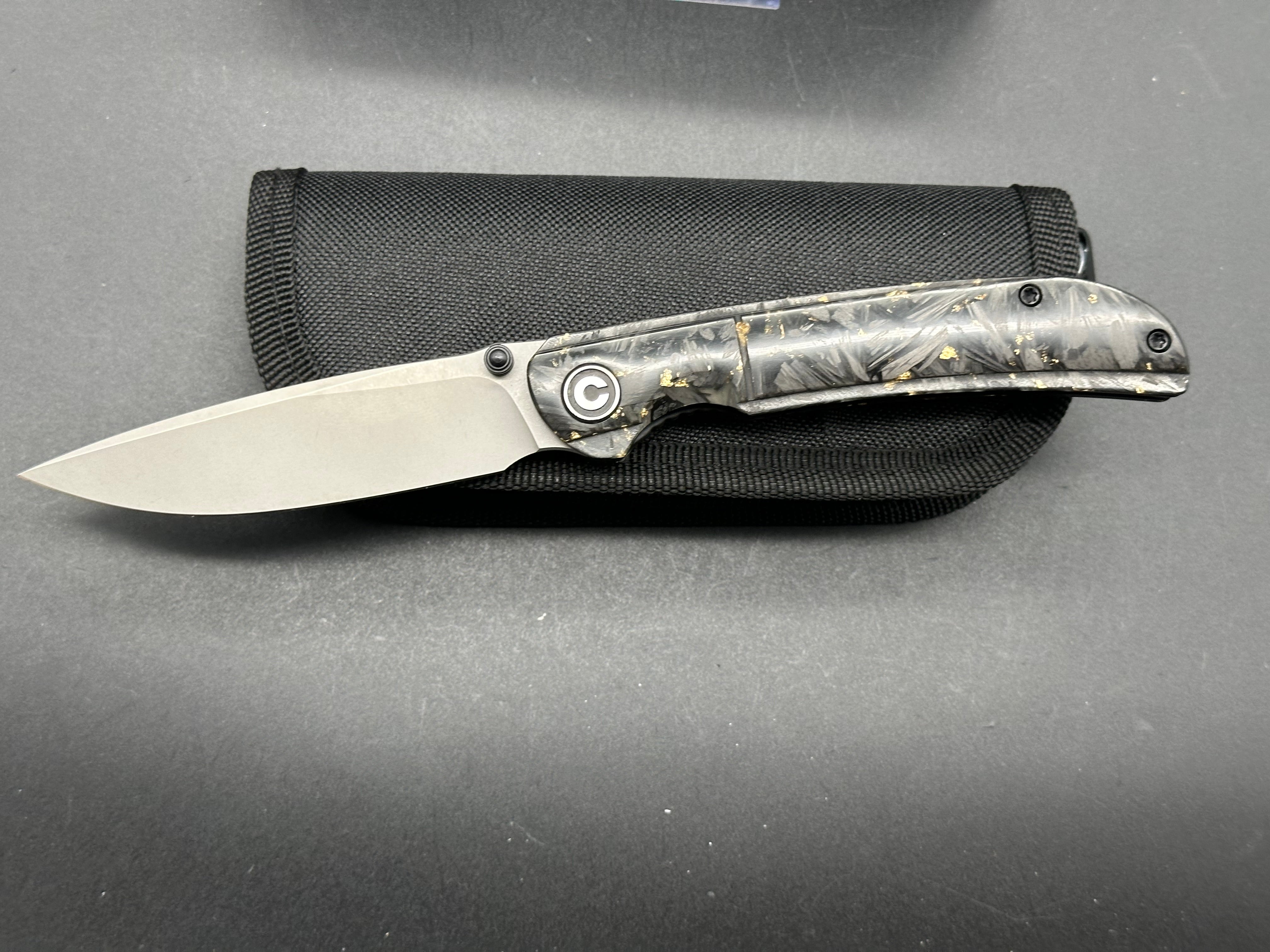 CIVIVI Imperium Folding Pocket Knife - Shredded Carbon Fiber Handle, Nitro-V Steel Blade - EDC, Camping, Hiking & Outdoor Survival Tool