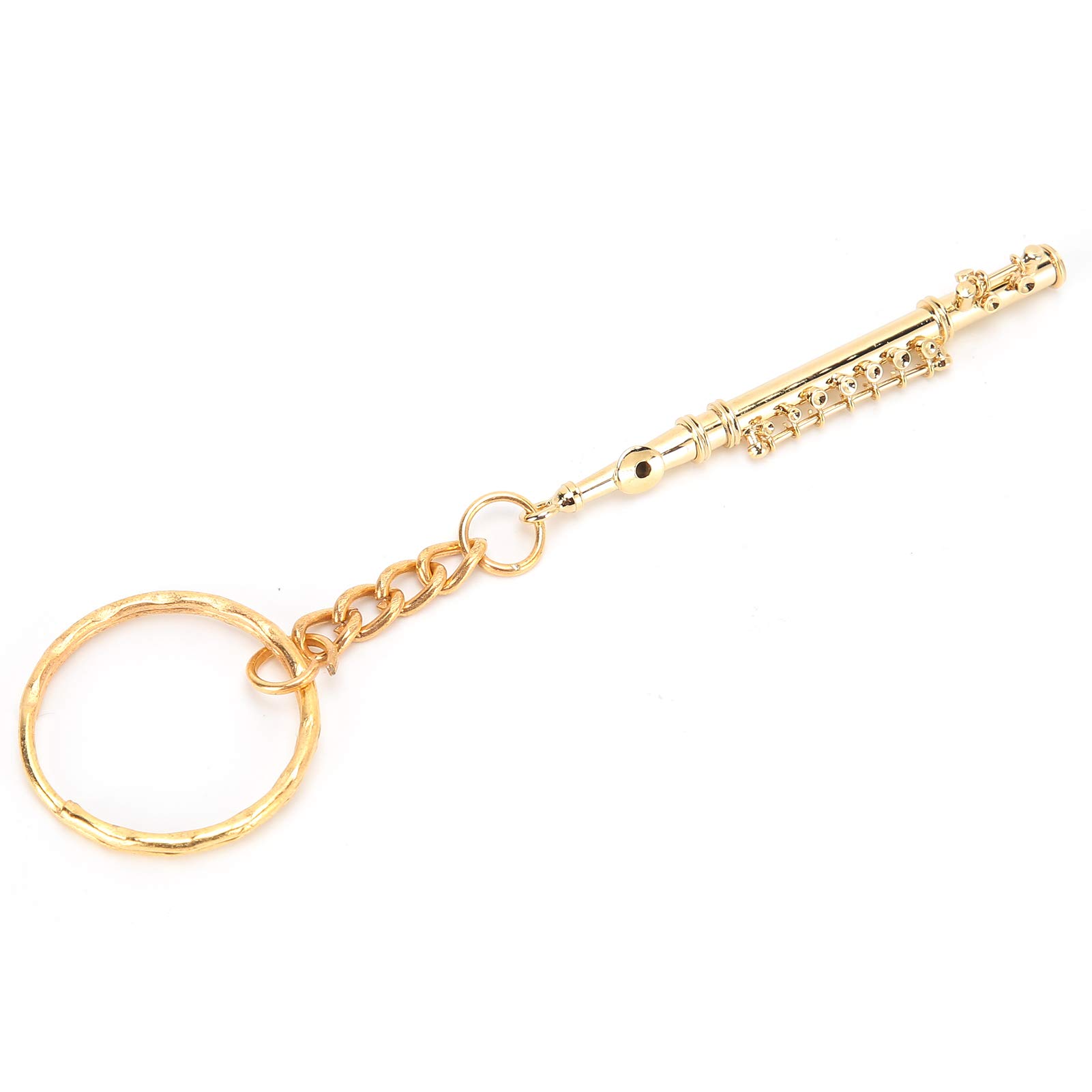 Brass Flute Key Ring - Musical Instrument Gift for Study Room Decor