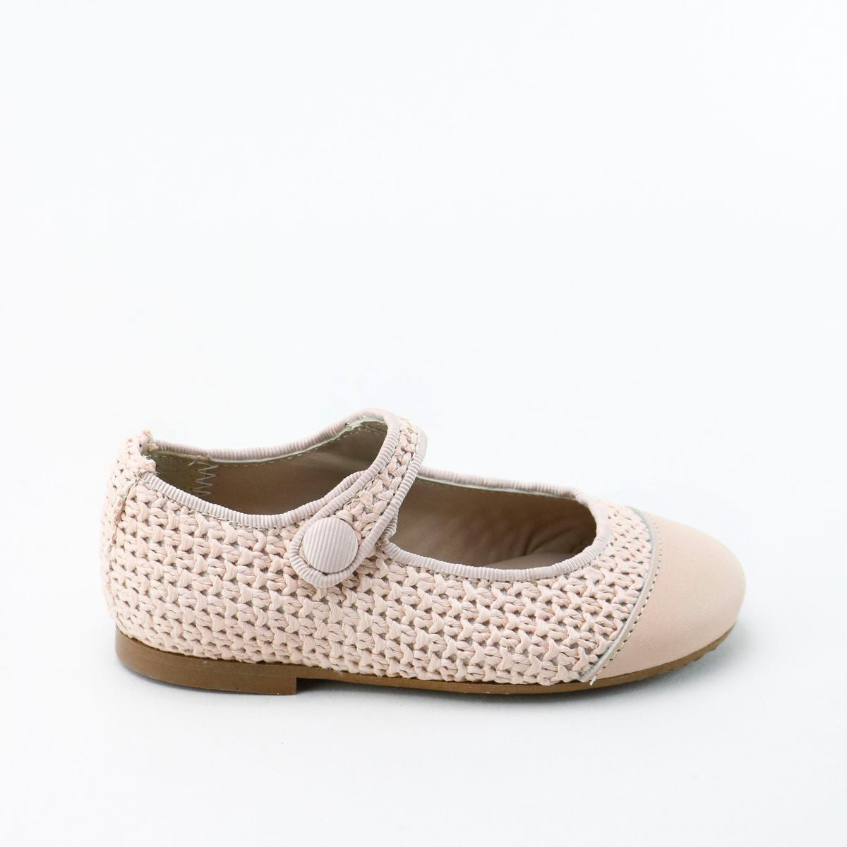 Pale Pink Rattan Captoe Mary Jane Flats - Comfortable Women's Casual Shoes for Spring & Summer Outfits | Perfect for Weddings, Parties, and Everyday Wear