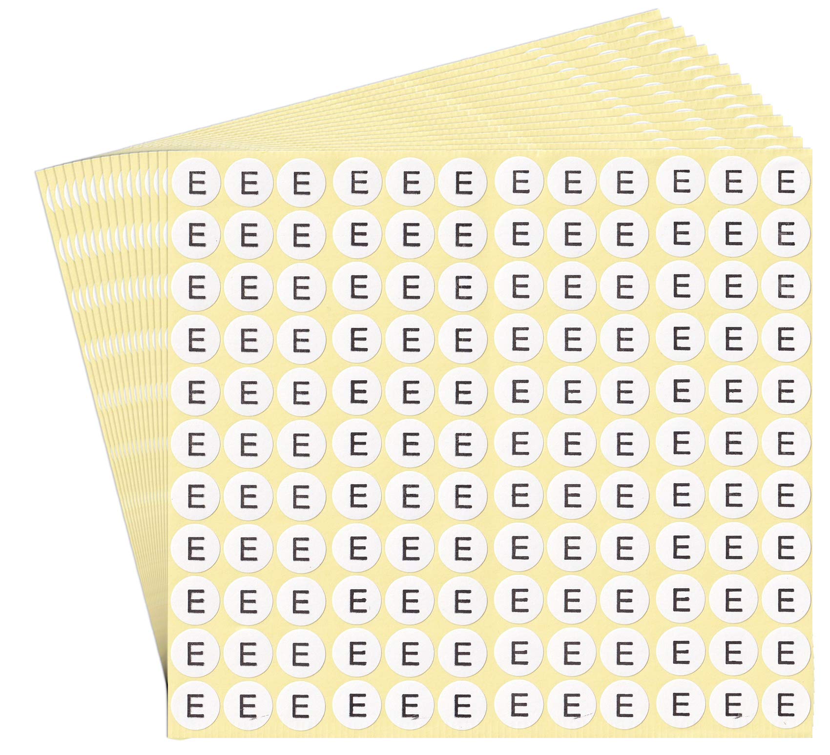 DealzEpic - Letter E Alphabet Stickers - 15 Sheets Small Round Self-Adhesive Peel & Stick Labels for Scrapbooking, DIY Crafts, and School Projects
