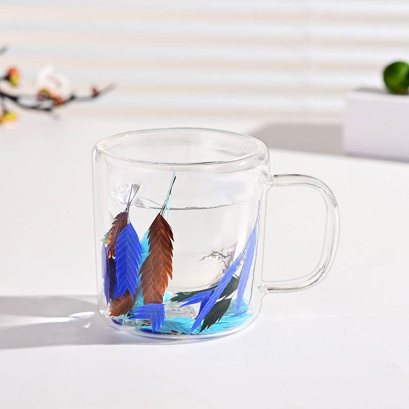 Aesthetic Ceramic Mug with Dried Leaves Design - Perfect for Coffee, Tea, and Home Decor | Unique Gift Idea for Nature Lovers