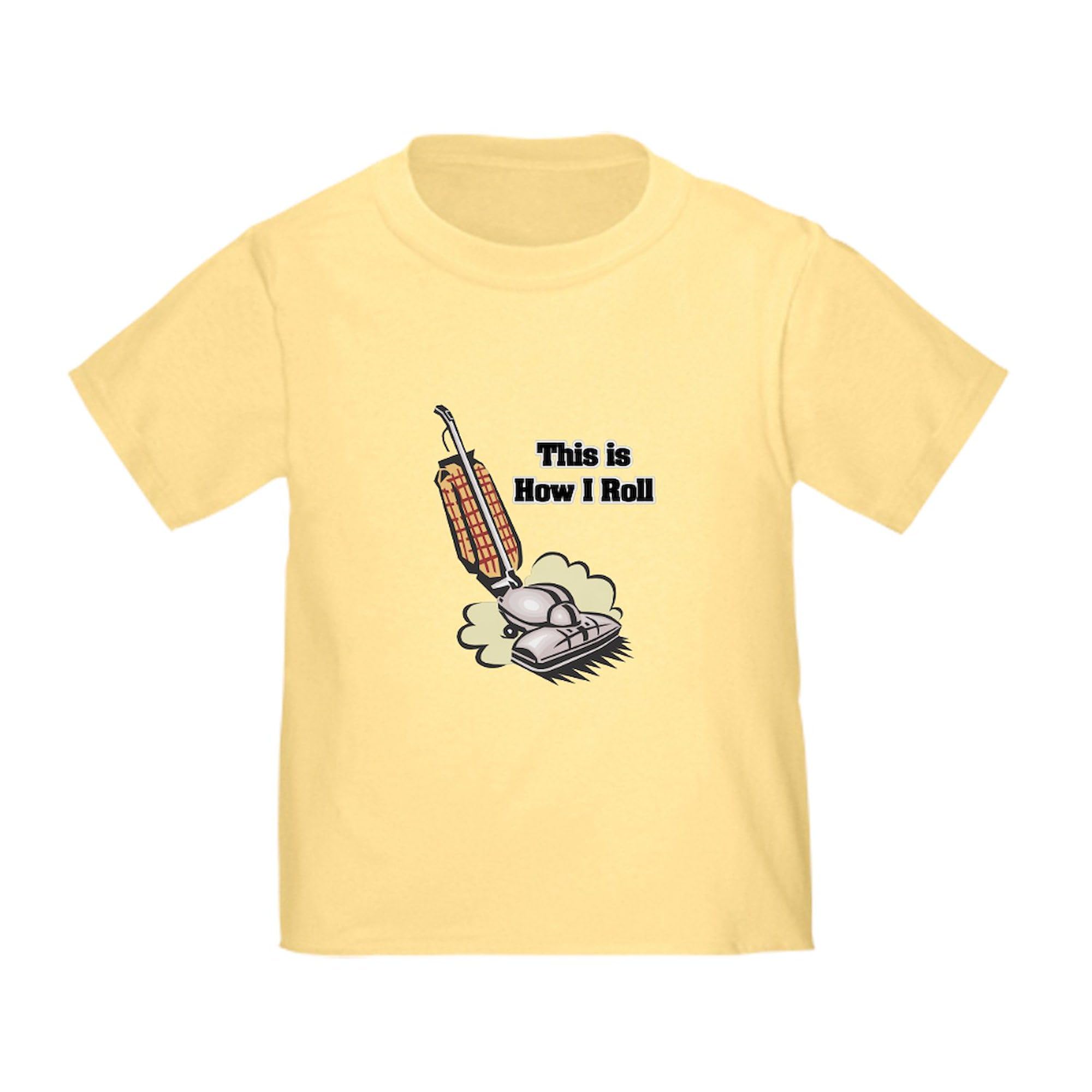 CafePress How I Roll (Vacuum Cleaner) Toddler T-Shirt - 100% Cotton Cute Graphic Tee for Kids - Perfect for Playtime, Family Photos & Everyday Outfits