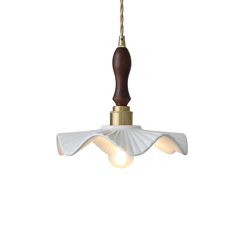 Modern Ceramic Wave Flower Pendant Light - Handcrafted Boho Ceiling Lamp for Living Room, Bedroom & Dining Room Decor