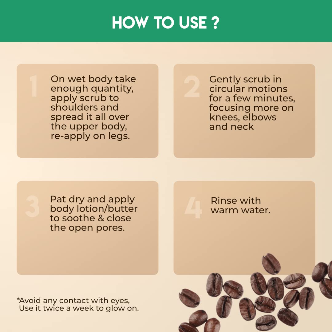 Organic Netra Pure Raw Coffee Face & Body Scrub with Vitamin E - Deep Hydration & Moisture | Natural & Organic Ingredients, Paraben-Free - 135g (Pack of 1) | Exfoliating & Revitalizing for Glowing Skin - Perfect for Daily Skincare Routine & Spa Treatment at Home