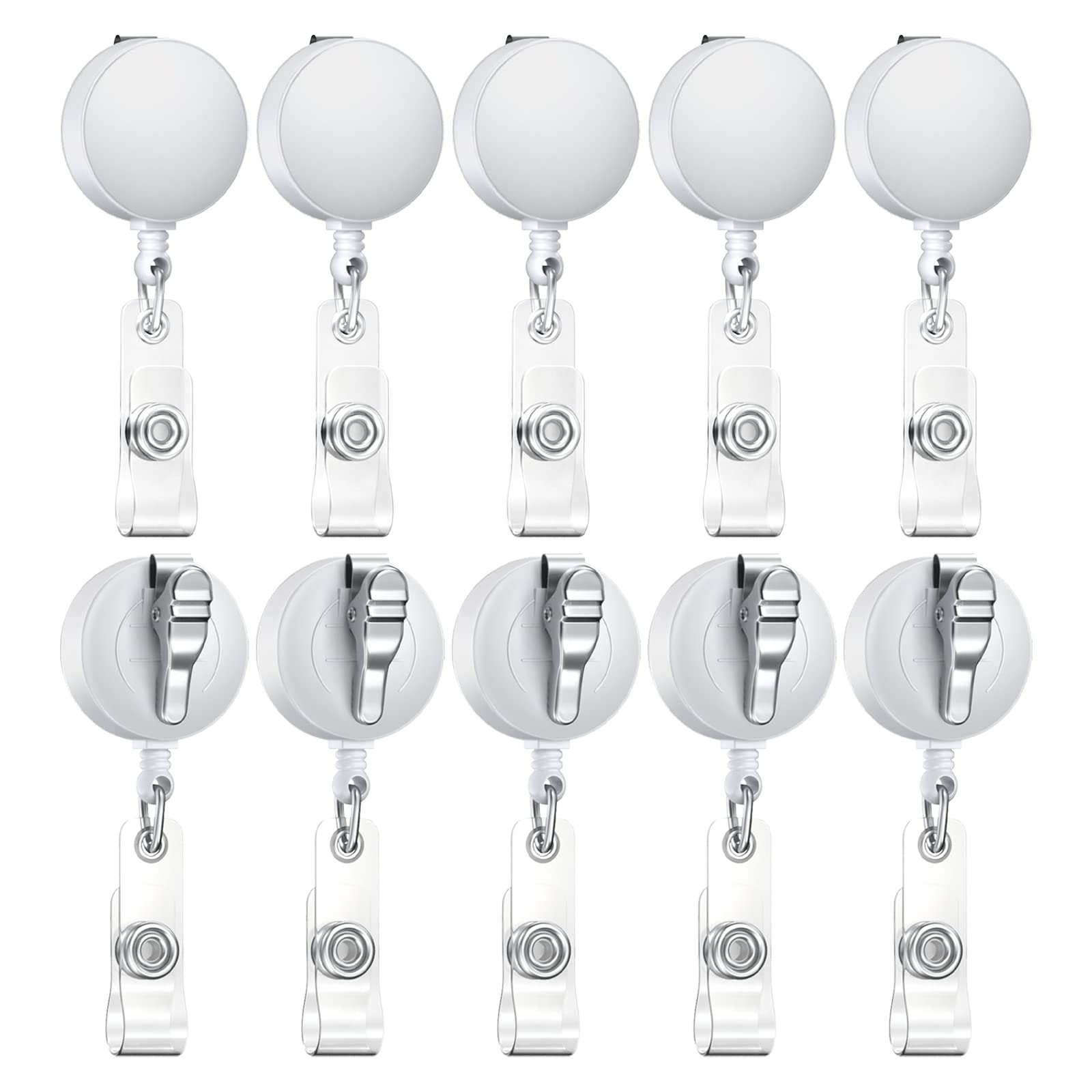 60 Pack Retractable Badge Reels with Alligator Clip - Durable ID Badge Holders for Students, Teachers, Nurses & Office Professionals - Perfect for Schools, Hospitals, Conferences & Workplace Security