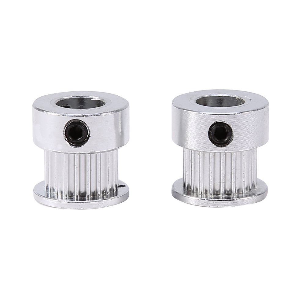 2Pcs Aluminum 20 Teeth 8mm Timing Belt Pulley Wheel for 3D Printer Parts - High Precision Alloy Gears for CNC Machines, DIY Projects & Robotics Applications