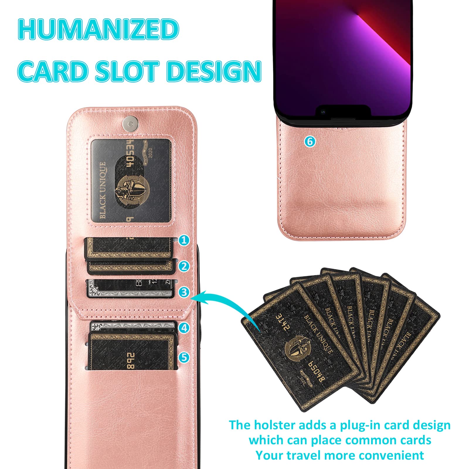 Premium Leather Wallet Phone Case for iPhone 13 Pro 6.1
