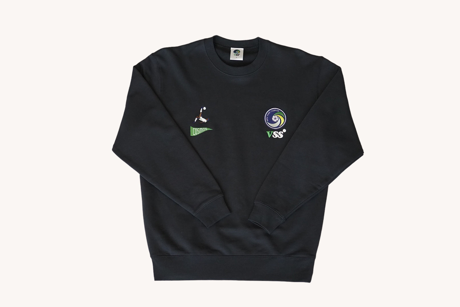 VSS Studio x New York Cosmos Embroidered Crewneck Sweatshirt - Navy Blue Unisex Pullover for Casual Wear & Street Style Fashion