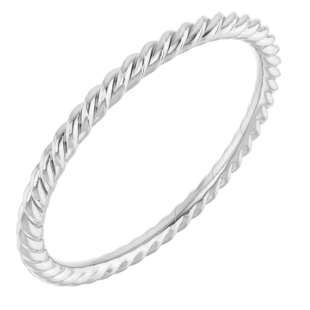 Platinum 1.5mm Skinny Rope Wedding Band Ring for Women - Dainty Bridal Jewelry, Anniversary & Valentine's Day Gift - Perfect for Engagement, Proposal & Everyday Wear