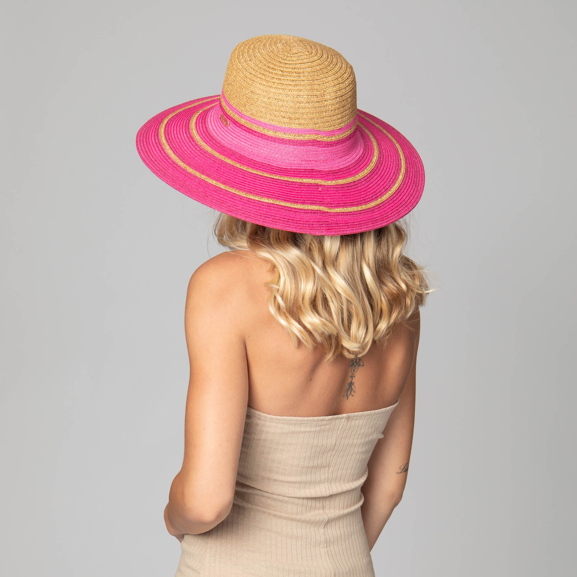 Trina Turk Tuscany Sun Hat (TTT1028) - UPF 50+ Wide Brim Straw Hat for Women, Beach Vacation & Summer Outdoor Activities