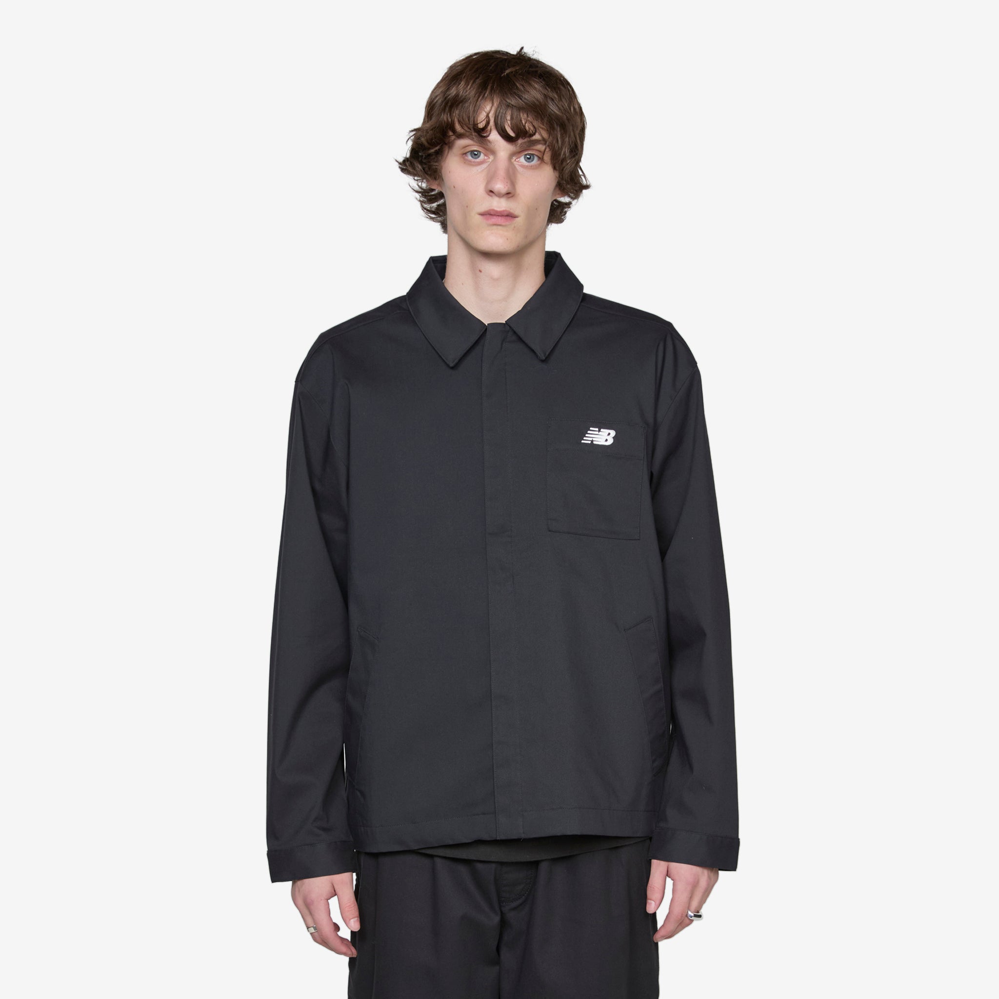 Men's Lightweight Twill Coaches Jacket - Black Windbreaker for Outdoor Sports & Casual Wear | Breathable & Comfortable Spring/Fall Jacket for Running, Golf, Travel & Everyday Use