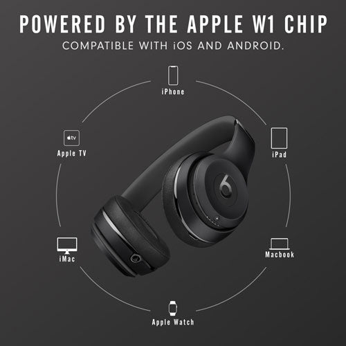 Beats Solo3 Wireless On-Ear Headphones - Matte Black (MX432LL/A) | Bluetooth, 40-Hour Battery Life, Fast Fuel Charging | Perfect for Workouts, Commuting & Travel