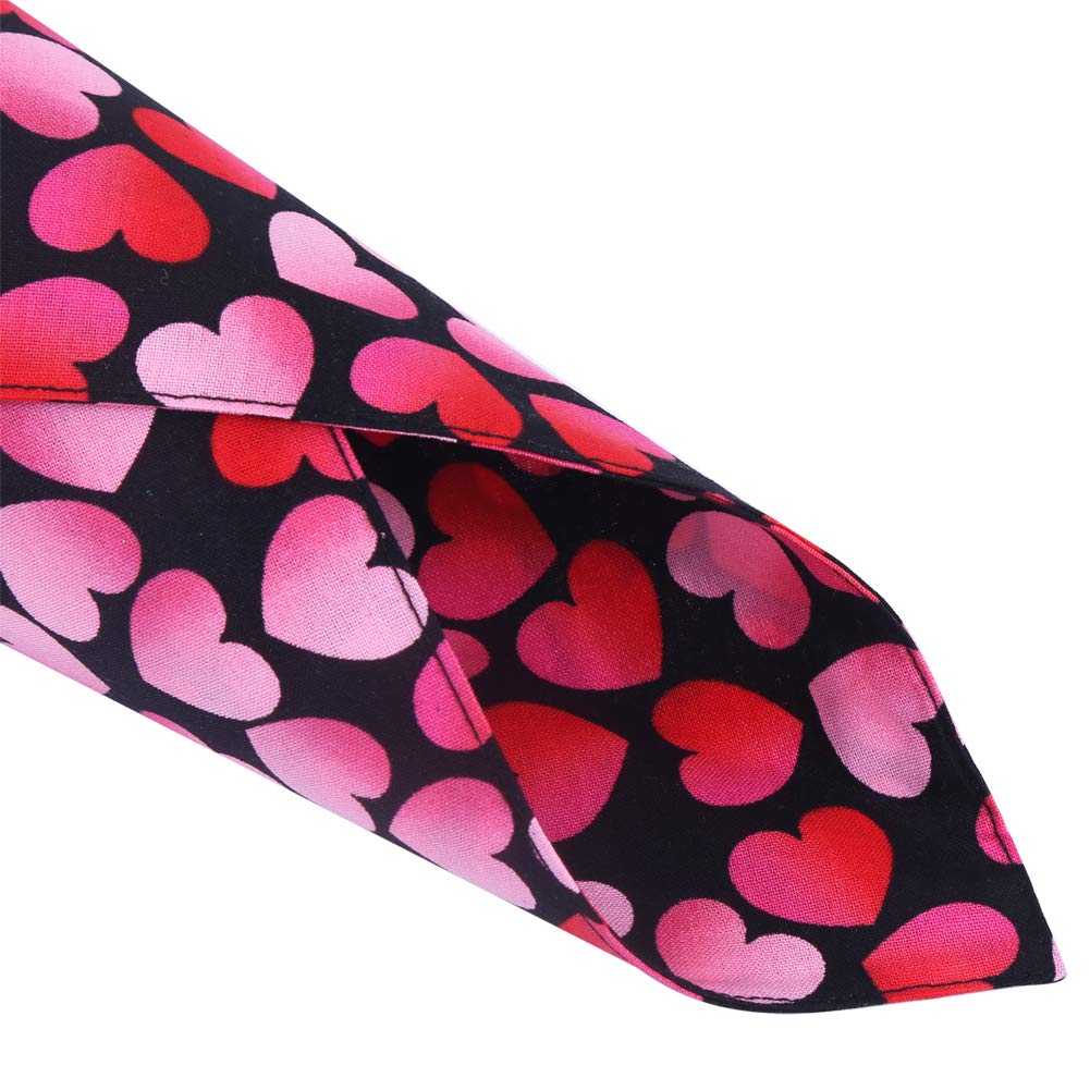 2 Pack Valentine's Day Reversible Dog Bandanas - Triangle Bib Scarf Pet Accessories for Dogs & Cats (Large Size) - Perfect for Valentine's Gifts, Pet Photos & Holiday Celebrations