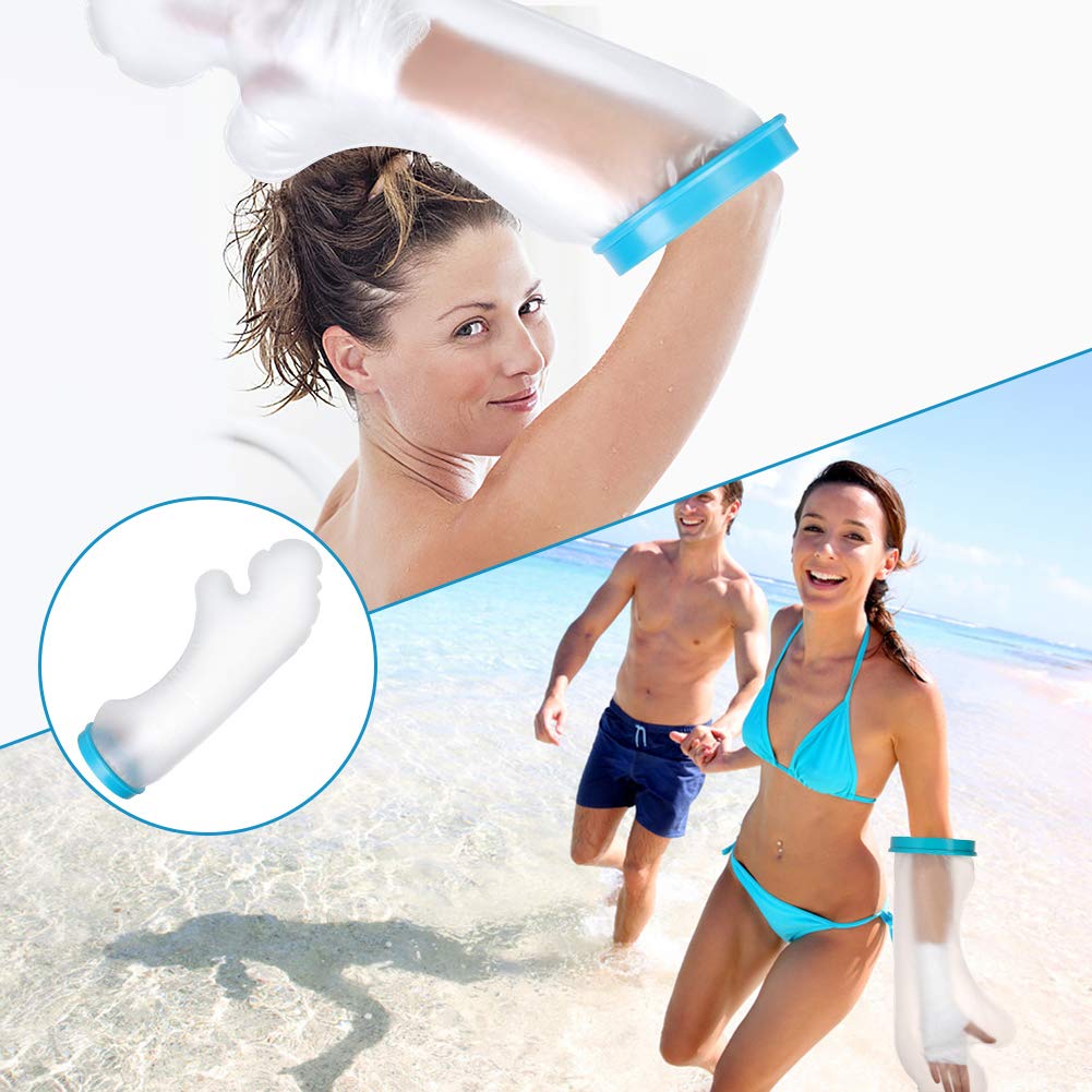 Waterproof Cast Cover for Shower Arm - Half Arm Size (20 Inches) - Broken Arm, Surgery, Wound & Burn Protection - Keeps Hand, Wrist & Fingers Dry - Ideal for Adults with Arm Injuries, Post-Surgery Care & Daily Showering