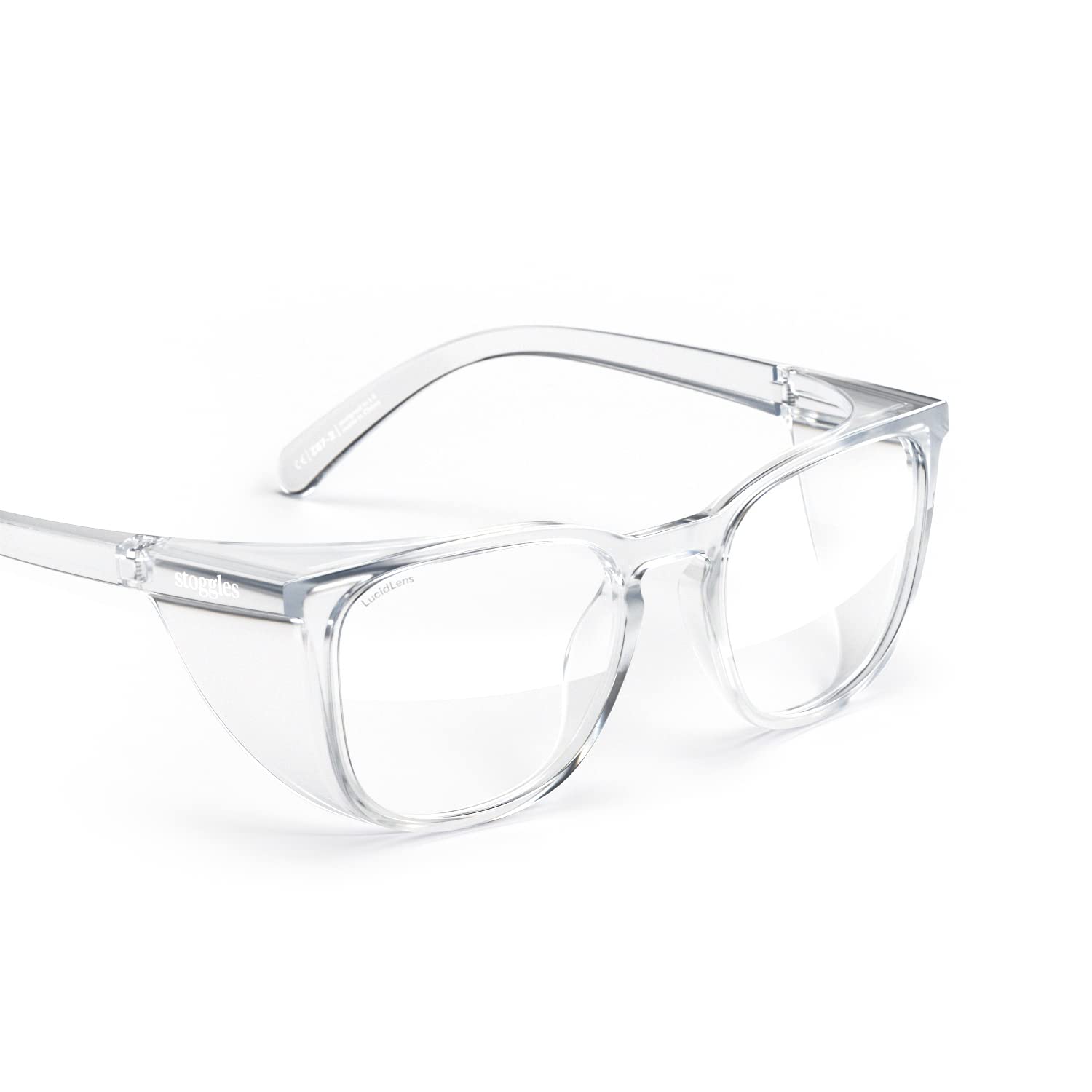 Stoggles Square Z87.1 Certified Small Safety Glasses - Polycarbonate, Scratch & Shatter-Proof, Blue Light & UV Protection - Anti-Fog Coating with Top & Side Shields - Protective & Stylish Eyewear for Work, DIY Projects & Outdoor Activities