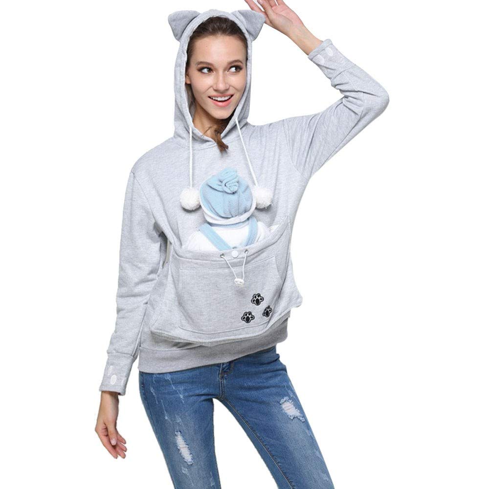 Large Dog Hoodie with Pouch Pocket - Women's Zip-Up Sweatshirt for Pets & Owners | Cozy Matching Outfits for Walks & Cuddle Time