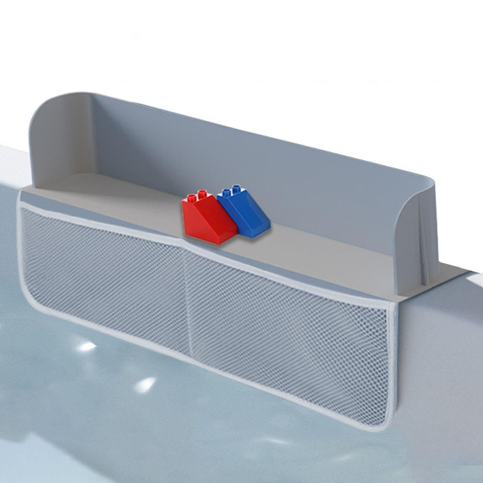 **Fonowx Silicone Bathtub Splash Guard for Kids - Non-Slip Suction Cup Toy Tray & Bath Organizer | Prevent Water Spills, Keep Toys Organized (Perfect for Toddlers & Babies)**