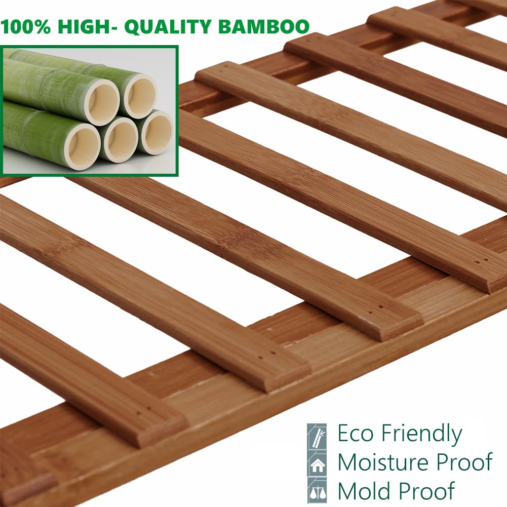 5-Tier Bamboo Shoe Rack - Free Standing, Foldable Shoe Shelf with Multifunctional Storage for Entryway, Hallway, Bathroom, Living Room & Bedroom - Perfect for Small Spaces, Apartment Organization & Closet Storage Solutions