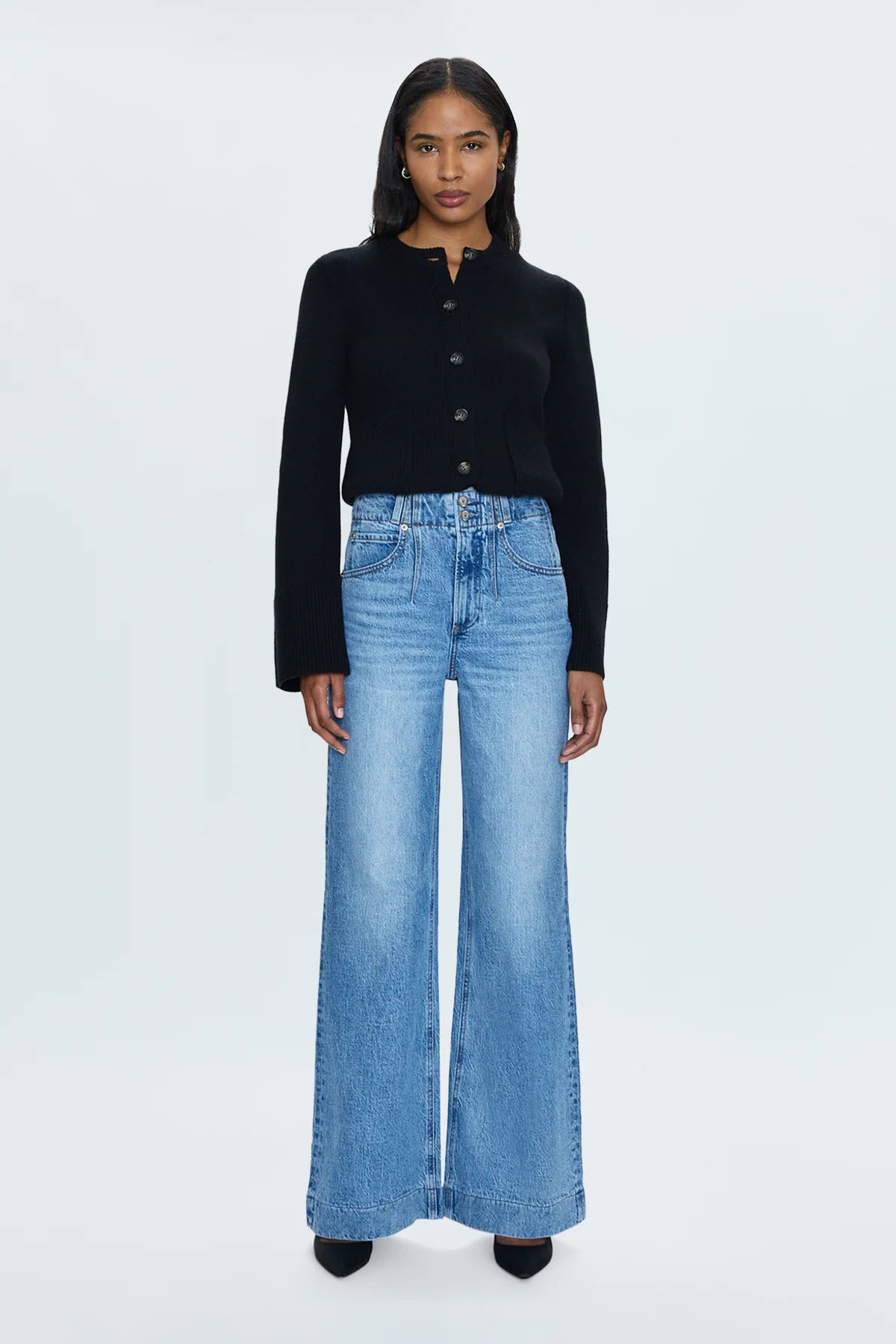 Lana Double Button in Gallery - Elegant Women's Blouse for Office & Casual Wear | Perfect for Work, Dates & Social Events