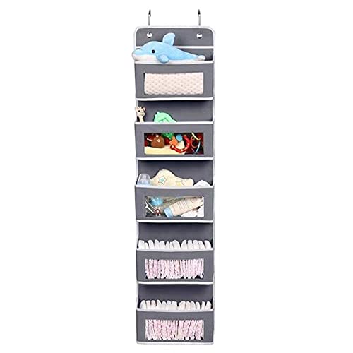 Clear Hanging Handbag Organizer for Closet - Transparent Storage Pouch with Hanger for Wardrobe, Door, Wall - Perfect for Bedroom, Bathroom & Sundry Room Organization (Gray)