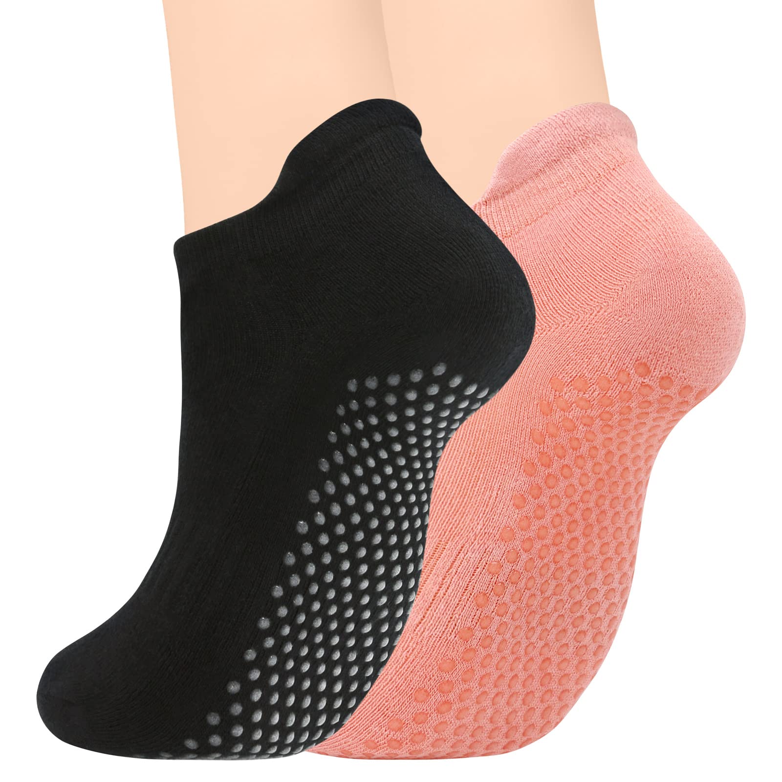 Non-Slip Grip Socks for Women - Cotton Ankle Socks with Anti-Skid Dots for Pilates, Barre, Yoga & Hospital Use - Perfect for Workouts, Dance & Medical Professionals