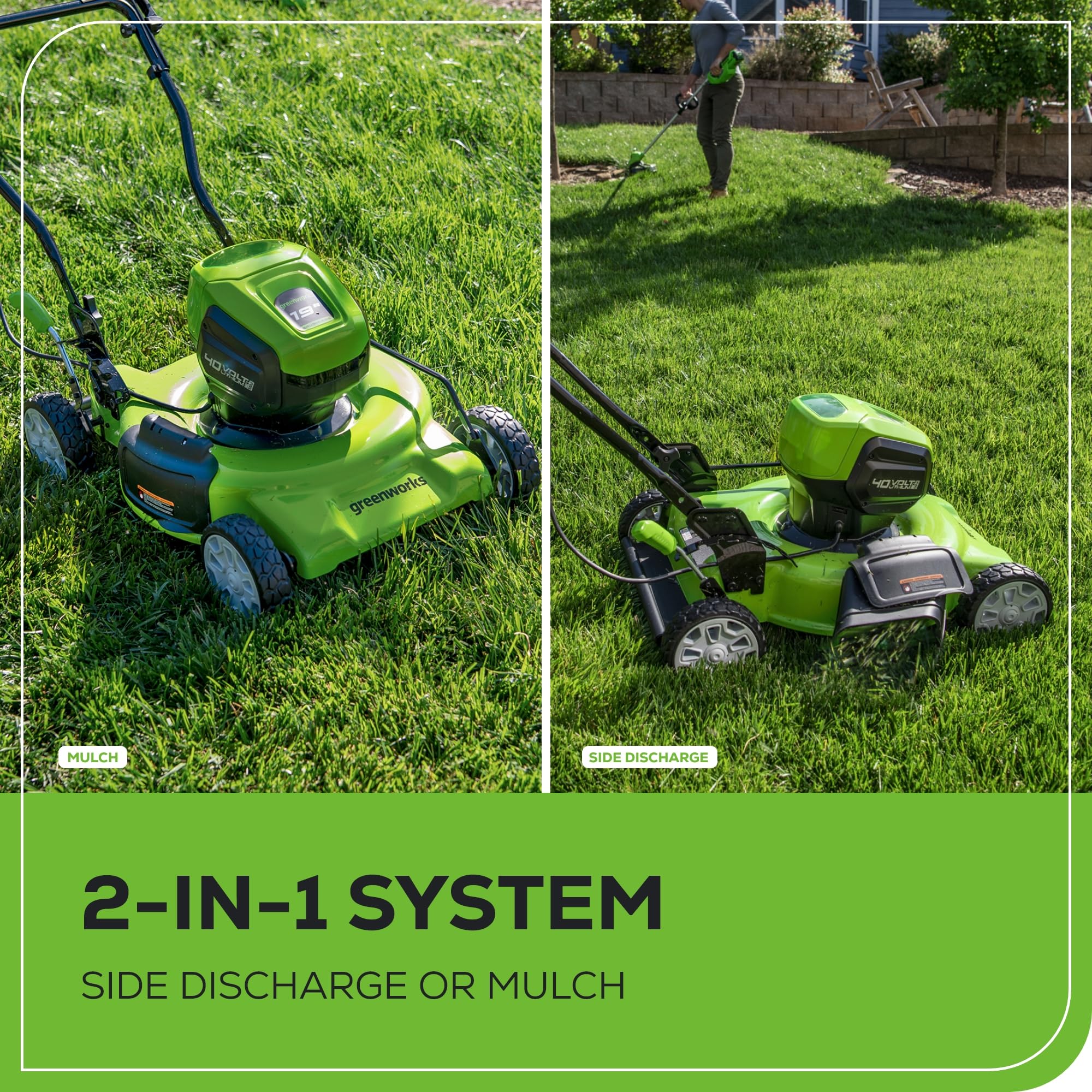 Greenworks 40V 19-Inch Brushless Cordless Push Lawn Mower with 4.0Ah Battery & Charger - Perfect for Small to Medium Yards and Eco-Friendly Lawn Care