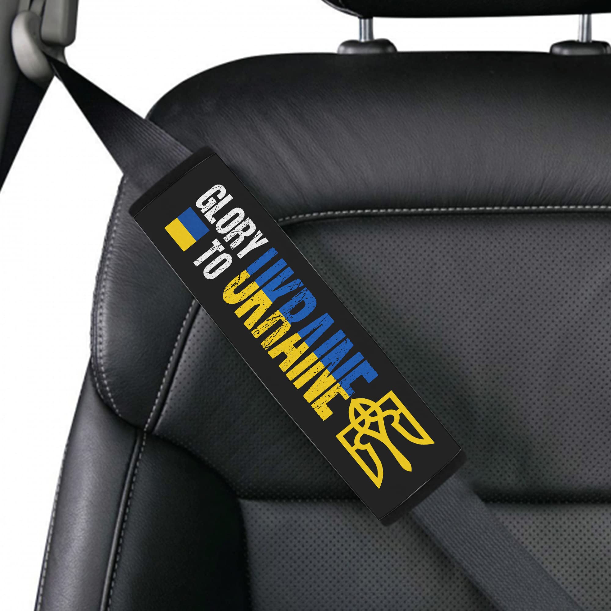 Pray for Ukraine Car Seatbelt Covers - Soft Comfort Pads with Ukrainian Flag Design - Car Decor Accessories for Safety & Support - Perfect for Daily Commute, Road Trips & Showing Solidarity