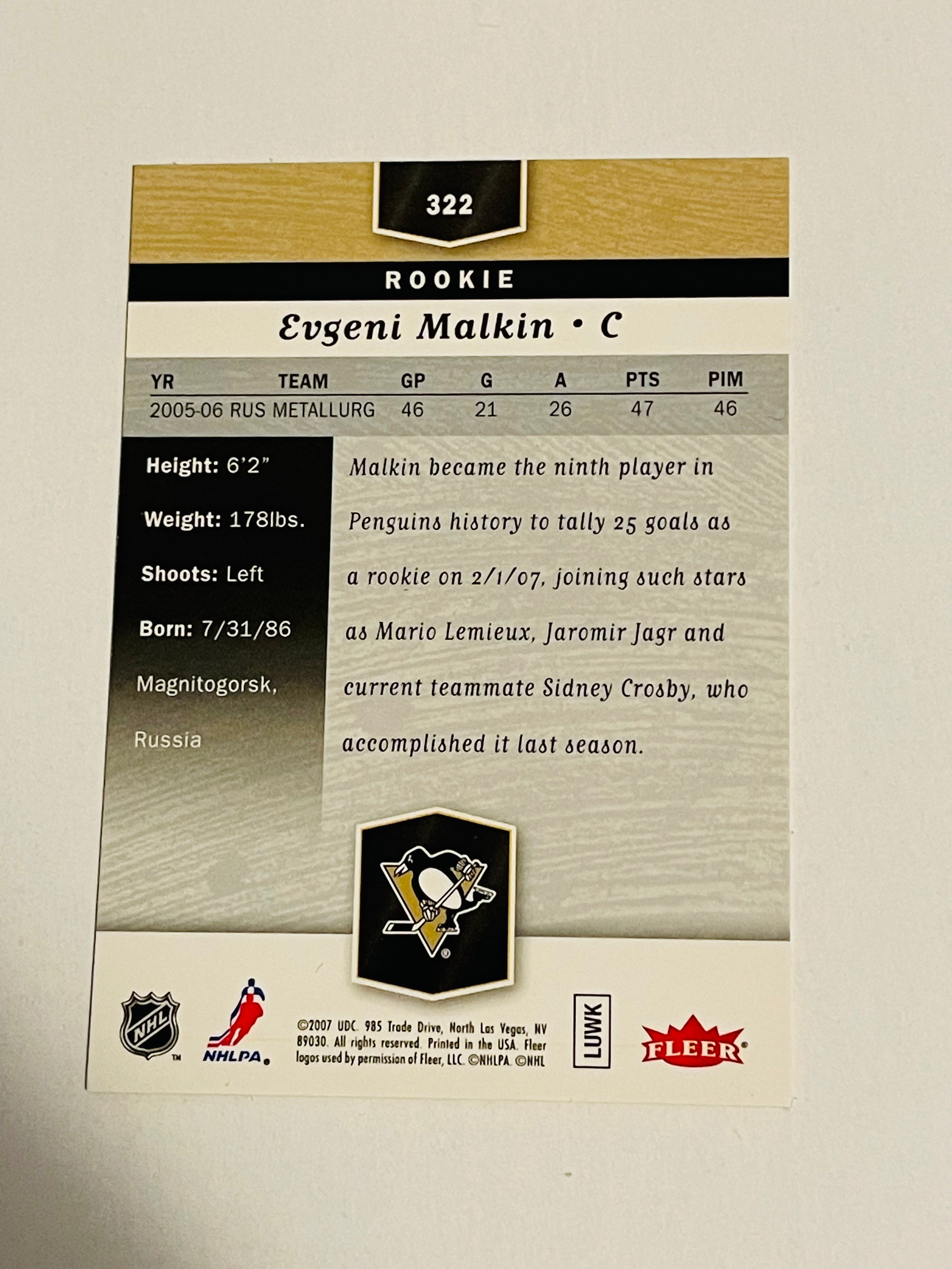 2007 Evgeni Malkin Flair Showcase Foil Rookie Hockey Card - Perfect for Collectors, Investors & Pittsburgh Penguins Fans