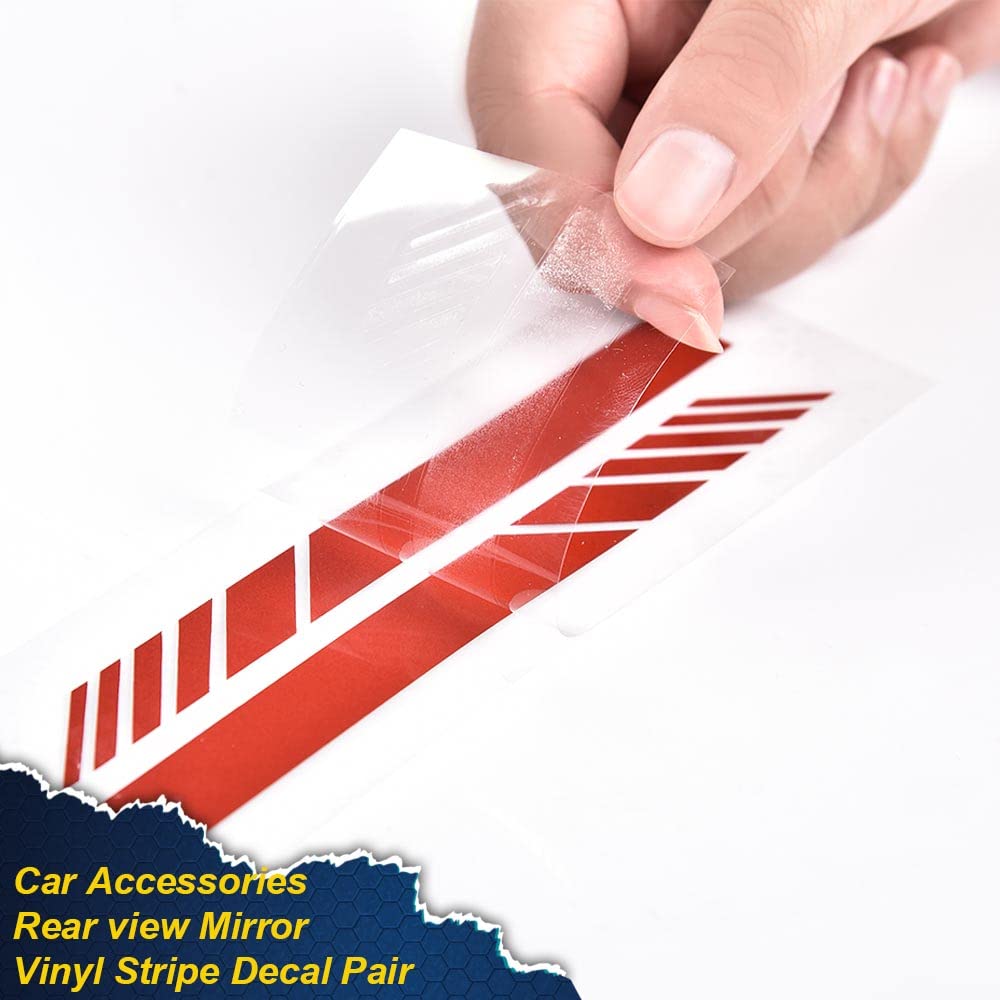 Carbon Fiber 5D Rearview Mirror Vinyl Decal Sticker - 2PCS Red Car Accessories for Enhanced Style & Protection - Perfect for Car Enthusiasts & Auto Customization