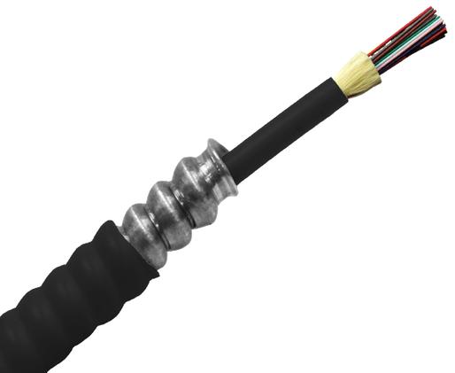 Armored Plenum Fiber Optic Cable - OM3 Multimode Corning Fiber - Indoor/Outdoor OFCP Cable (Per Foot) - High-Speed Data Transmission for Data Centers, Offices & Smart Buildings