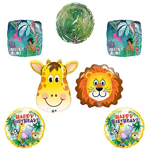 Mayflower The Jungle Book Giraffe & Lion Birthday Balloon Decorations - Animal Theme Party Supplies for Kids Birthday, Baby Shower & Jungle Safari Decor