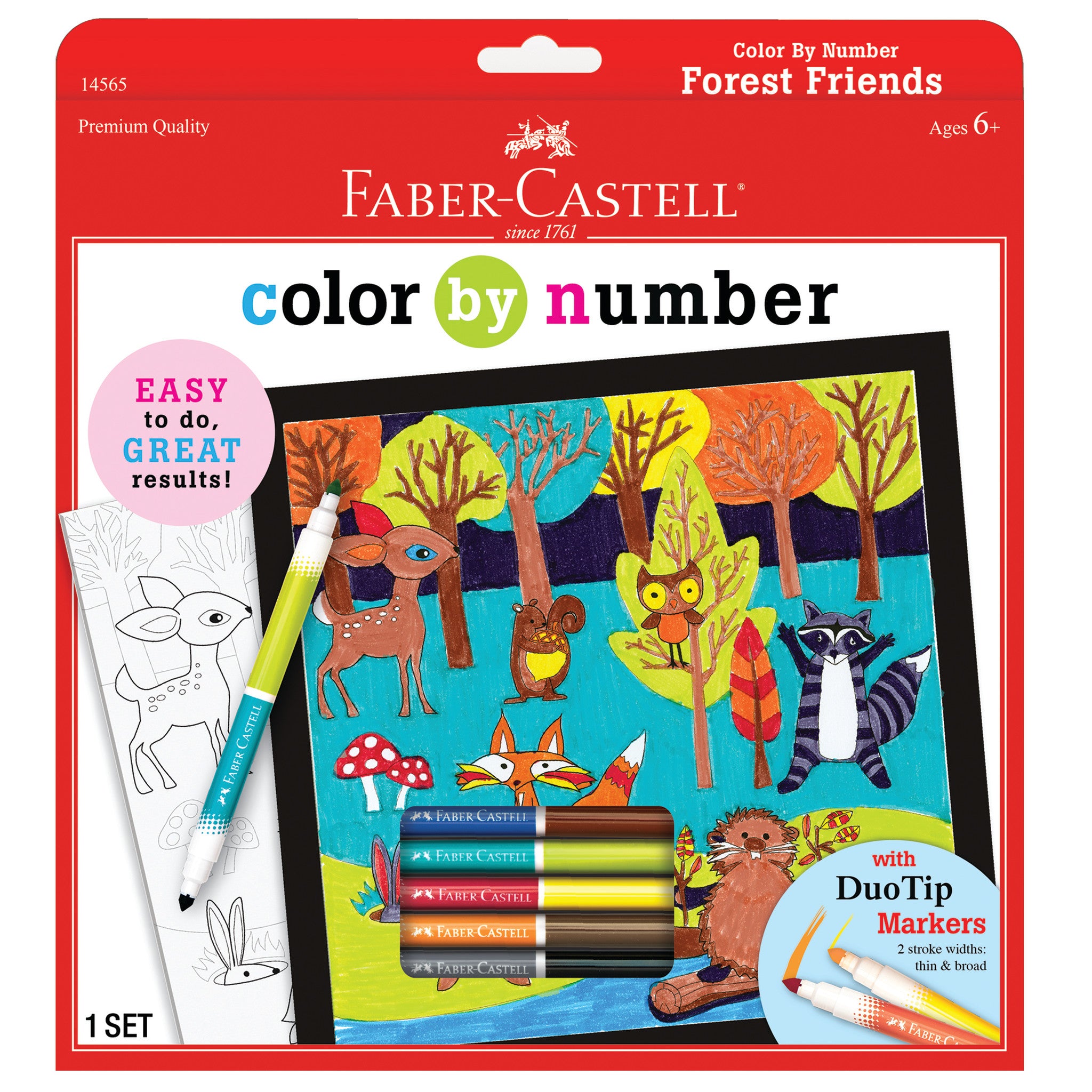 Forest Friends Color by Number Kit #14565 - Fun & Educational Activity for Kids, Perfect for Home & Classroom Learning